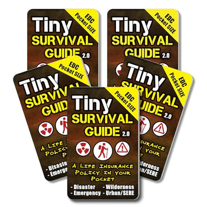 Tiny Survival Guide – Micro EDC Emergency Preparedness Pocket Handbook for Camping, Hiking, Bushcraft, SAS & First Aid – Fits Wallet, Bug Out Bag or Glove Box - style: Survival Guide 5 Pack