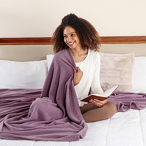 Berkshire Blanket Microfleece Twin Size Bed Blanket Lavender,Lightweight Soft Breathable Plush Micro Fleece Blanket for Bed Couch Sofa,60x92 Inches - color: Lavender, size: Twin/Twin XL