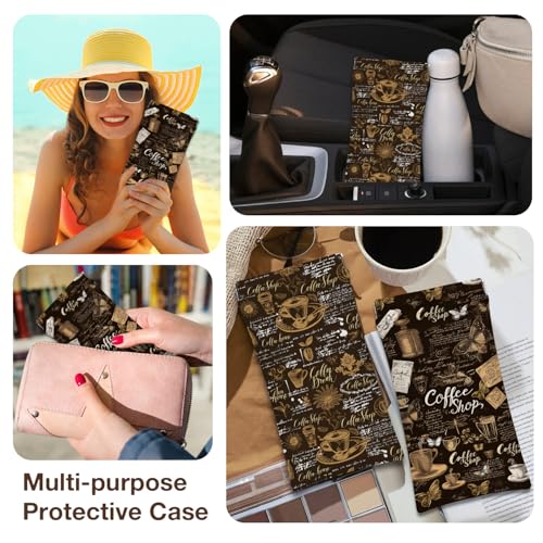 Eyeglasses Sunglasses Case PU Soft Squeeze Top Glasses Pouch for Women Men,Animal Pattern Portable Anti Scratch - color: Brown-coffee