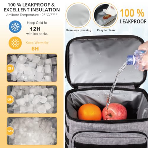 Tactical Backpack Cooler,Soft Lightweight Leakproof Cooler Backpack,Insulated Cooler Bag,Portable Soft Cooler Bag Waterproof for Beach, Travel, Camping, Picnic, Hiking - color: Gery