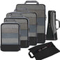 BAGAIL 4 Set/6 Set/8 Set Compression Packing Cubes Travel Accessories Expandable Packing Organizers (Half Mesh, 6-Black) - color: 6-Black, style: Half Mesh