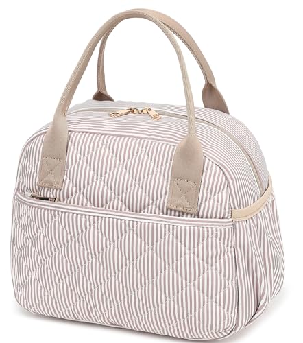 CAMTOP Lunch Box for Women Men Insulated Lunch Bag Lunch Tote Bag Leakproof Thermal Cooler Large Capacity for Travel Work School Picnic - color: Khaki, size: Medium