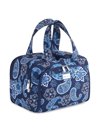 TOPDesign Travel Toiletry Bag for Women, Puffer Large Toiletry Bag, Lightweight Cosmetic Makeup Organizer with Handle for Traveling, Accessories, Essentials, Toiletries (Bandanna) - color: Bandanna