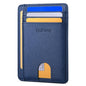 Buffway Slim Minimalist Front Pocket RFID Blocking Leather Wallets for Men and Women - Cross Blue - color: Cross Blue