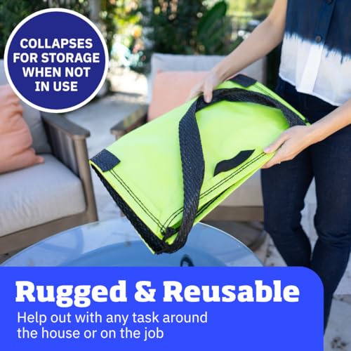 DURASACK Heavy Duty Storage Tote Bag 22-Gallon Rugged Woven Polypropylene Moving Bag, Reusable Self-Standing Design, Holds up to 500 Pounds, Pack of 4, Lime Green - color: Lime Green, size: Pack of 4