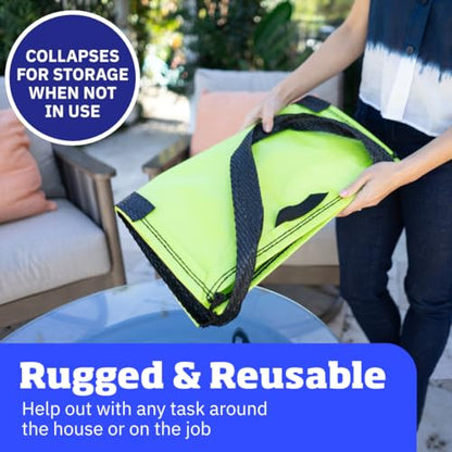 DURASACK Heavy Duty Storage Tote Bag 22-Gallon Rugged Woven Polypropylene Moving Bag, Reusable Self-Standing Design, Holds up to 500 Pounds, Pack of 4, Lime Green - color: Lime Green, size: Pack of 4