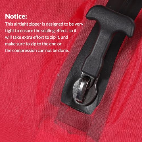 Reusable TPU Travel Vacuum Compression Bags - Waterproof Space Saver Bags for Luggage, Suitcase, Backpack, Storage Organizer (2 Pack, Red) - color: Red