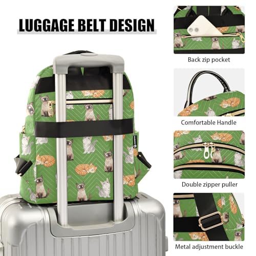 Women Fashion Backpack Purse Casual Lightweight Travel Shoulder Bag Cat Print Rucksack Ladies Bag, Small - color: Color 04, size: Small