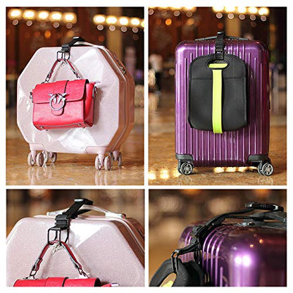 J Hook Luggage Strap Add a Bag Hook Hanger Strap, Adjustable attaches Briefcase Together (Black-Normal Size) - size: Small size/Standard buckle