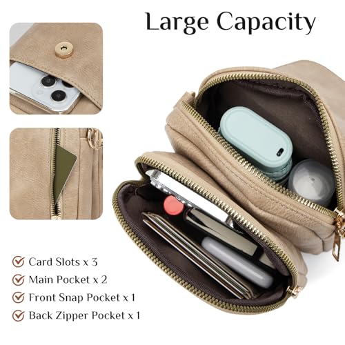 Fashion Small Crossbody Bags for Women Trendy Designer Cell Phone Purses Wallets with Card Holder Anti Theft Travel - color: Dark Apricot