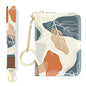 Aiawoxc Credit Card Holder, Small RFID Wallet Slim Leather Card Organizer Case with Zipper and Wristlet Strap, Abstract Boho Leaf - color: B-Desert Leaf, size: Wrist Strap