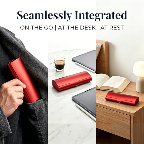 Philley Aluminum Ultra-Light Eyeglasses Case Hard Shell Nearsighted Glasses Case for Women & Men - color: Grapefruit Red