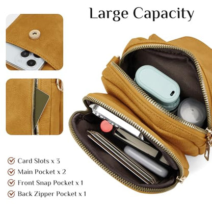 Fashion Small Crossbody Bags for Women Trendy Designer Cell Phone Purses Wallets with Card Holder Anti Theft Travel - color: Yellow