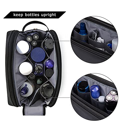 BAGSMART Toiletry Bag for Men, Travel Toiletry Organizer Dopp Kit Water-resistant Shaving Bag for Toiletries Accessories, Door Room Essentials,Black-large - color: Black, size: Large