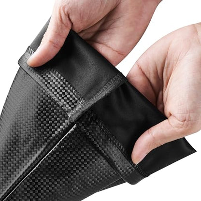 PALTERWEAR Tech-Weave PU-Coated Drawstring Bags (Set of 5) Water-Resistant, Directional-Stretch Travel Organizers for Phone, Toiletries, Tech Gear, Collections - Wipe-Clean (Black 3D, 5 x 7 Inch) - size: 5 x 7 Inch