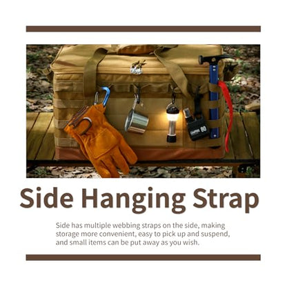 Tactical Camping Storage Bag, 30L Collapsible Bag with 3 Adjustable Dividers and handle, Heavy Duty Duffel for Outdoor Camping Travel Picnic