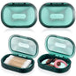 Kigley 4 Pcs Hair Tie Container Small Portable Travel Cotton Swab Holder Dispenser with Lid Plastic Box Storage Containers for Small Items, 3.94 x 2.76 Inch (Green) - color: Green