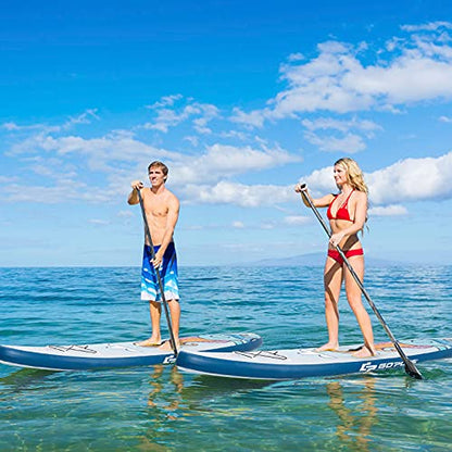 Goplus Inflatable Stand up Paddle Board, 10'/10.5'/11' SUP 6" Thick with Premium Accessories, Adjustable Aluminum Paddle, Leash, Carry Bag, Hand Pump, Removable Fin, ISUP for Adults - size: 10.5 FT, style: Navy+White
