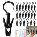 VinBee 20 PCS Laundry Hooks with Clips Super Strong Plastic Home Travel Swivel Hanging Hanger Closet Organizer Clamps Socks Boot Bras Towels for Bathroom Wardrobe Kitchen Office - 4.3 Inches (Black) - color: Black