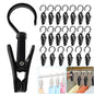 VinBee 20 PCS Laundry Hooks with Clips Super Strong Plastic Home Travel Swivel Hanging Hanger Closet Organizer Clamps Socks Boot Bras Towels for Bathroom Wardrobe Kitchen Office - 4.3 Inches (Black) - color: Black
