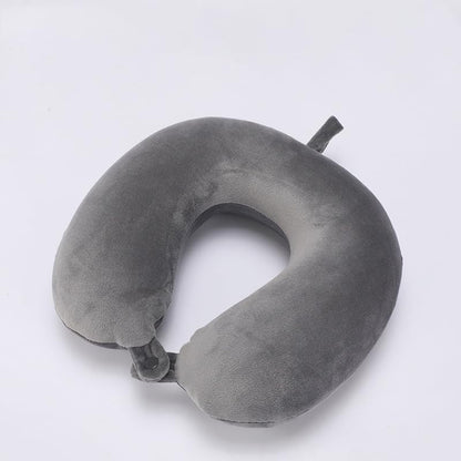 Travel Neck Pillow for Airplane, Car, Office, and Home | 100% Memory Foam U-Shaped Neck Pillow with Soft Washable Cover, Includes Travel Bag, Earplugs & Sleep Eye Mask | for Adults & Kids (Gray) - color: Gray