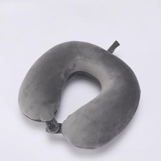 Travel Neck Pillow for Airplane, Car, Office, and Home | 100% Memory Foam U-Shaped Neck Pillow with Soft Washable Cover, Includes Travel Bag, Earplugs & Sleep Eye Mask | for Adults & Kids (Gray) - color: Gray