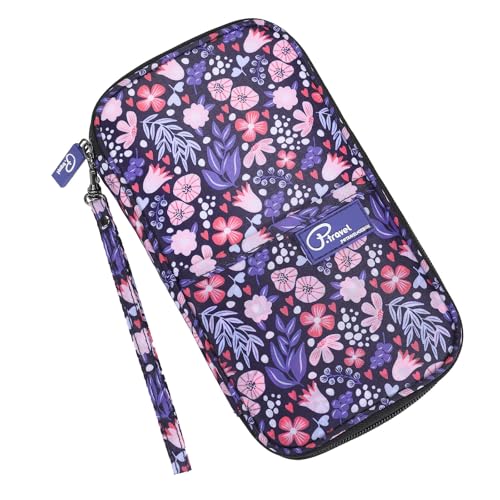 VanFn RFID Travel Passport Wallet, Family Passport Holder, Trip Document Organizer P.Travel Series - color: Pure Flower Pink