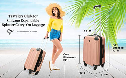 Travelers Club Chicago Hardside Expandable Spinner Luggage, Purple, 22" Carry-On - color: Purple, size: 22" Carry-On