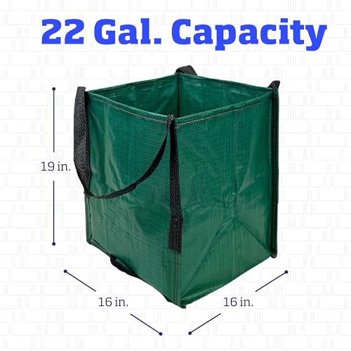 DURASACK Heavy Duty Storage Tote Bag 22-Gallon Rugged Woven Polypropylene Moving Bag, Reusable Self-Standing Design, Holds up to 500 Pounds, Pack of 4, Green - color: Green, size: Pack of 4