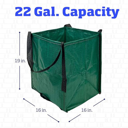 DURASACK Heavy Duty Storage Tote Bag 22-Gallon Rugged Woven Polypropylene Moving Bag, Reusable Self-Standing Design, Holds up to 500 Pounds, Pack of 4, Green - color: Green, size: Pack of 4
