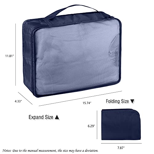 Packing Cubes Set, 2 Pcs Packing Organizers Set for Suitcases (Navy blue) - color: Navy blue