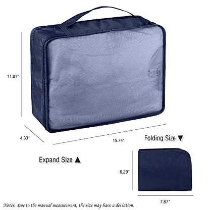 Packing Cubes Set, 2 Pcs Packing Organizers Set for Suitcases (Navy blue) - color: Navy blue