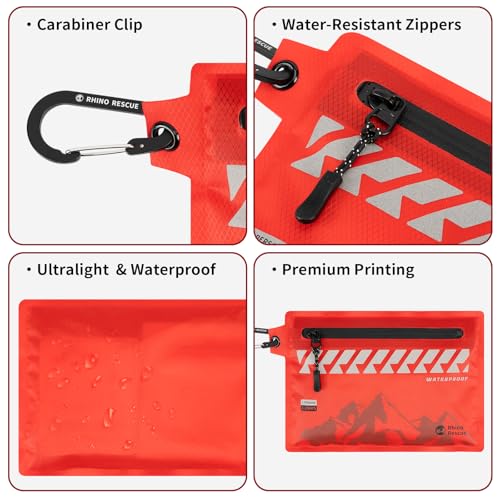 RHINO RESCUE Small First Aid Kit Ultralight Waterproof Medical Kit for Hiking, Backpacking, Cycling, Travel, Vehicles, 114pc - size: EDC