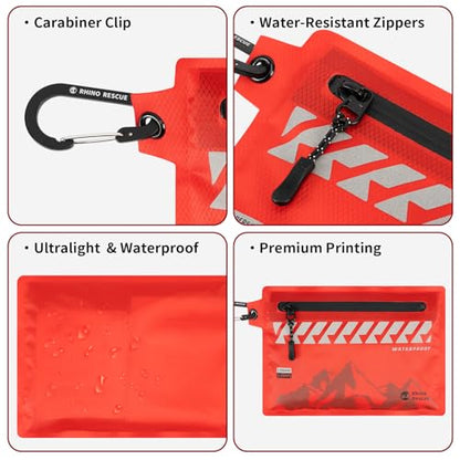 RHINO RESCUE Small First Aid Kit Ultralight Waterproof Medical Kit for Hiking, Backpacking, Cycling, Travel, Vehicles, 114pc - size: EDC