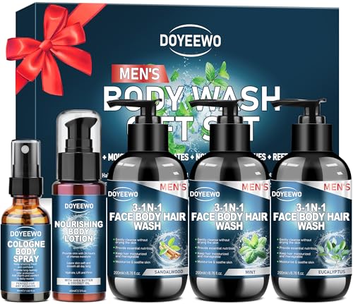 Fathers Day Gifts for Dad Husband, Mens Body Wash Bath Gift Set, Cleanses, Hydrates, Nourishes Skin,Christmas Gift Baskets Self Care Stocking Stuffers Birthday Valentines Gifts for Men Him Boyfriend - size: Body Wash Kit