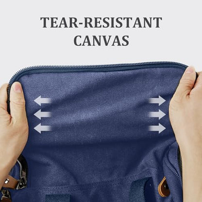 Gonex Canvas Duffle Bag for Travel 60L Expandable Duffel Weekend Overnight Bag men (Blue) - color: Blue, size: X-Large-60L (Without Shoe Compartment)