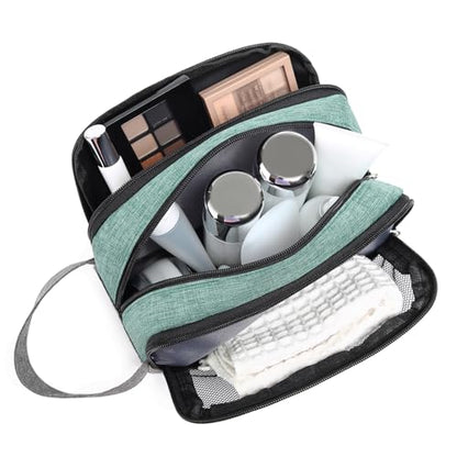 Yeiotsy Men's Travel Toiletry Bag – Small Dopp Kit with Mesh Pockets & 3 Compartments, Durable Shaving Organizer for Gym, Camping & Weekend Trips - color: Green