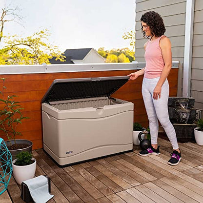 LIFETIME 60103 Deck Storage Box, 80 Gallon, Desert Sand/Brown - color: Desert Sand/Brown, size: 80 Gallon
