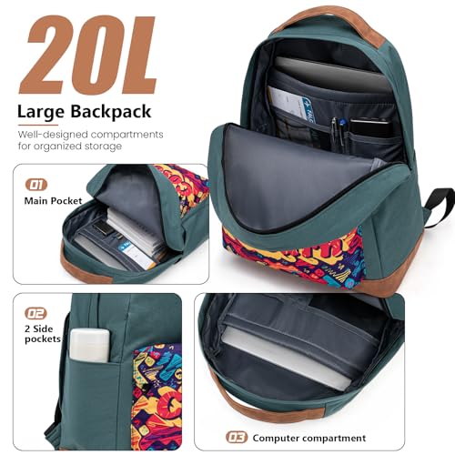 Cosbarn Carry On Luggage 22x14x9 Airline Approved, Hardside 20 Inch Carry on Suitcases with Wheels, Hard Shell ABS Lightweight Carry on Luggage Set, Travel Suitcase Set with TSA Lock, DarkGreen - color: DarkGreen, size: 3 Piece Sets (20/BP/TB)