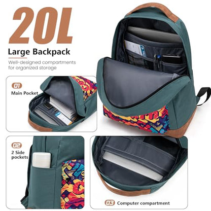 Cosbarn Carry On Luggage 22x14x9 Airline Approved, Hardside 20 Inch Carry on Suitcases with Wheels, Hard Shell ABS Lightweight Carry on Luggage Set, Travel Suitcase Set with TSA Lock, DarkGreen - color: DarkGreen, size: 3 Piece Sets (20/BP/TB)
