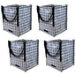 DURASACK Heavy Duty Storage Tote Bag 22-Gallon Rugged Woven Polypropylene Moving Bag, Reusable Self-Standing Design, Holds up to 500 Pounds, Pack of 4, Gingham Gray - color: Gingham Gray, size: Pack of 4