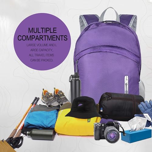 Waterproof Foldable Backpack Dry Storage Lightweight Daypack 35L Outdoor Backpack for Beach Men Women Purple - color: Purple