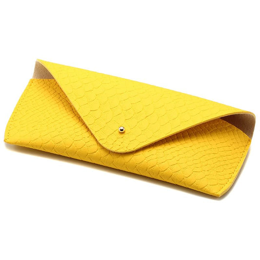 Portable Leather Glasses Case Anti-pressure Glasses Bag Coin Purse Storage Bag Suitable for Men and Women - color: Snake Yellow