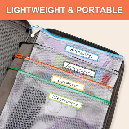 CATIFLIN 30 Pack Mesh Zipper Pouch Bags, A4 Letter Size, Clear Plastic Zip Bags for Board Game & Puzzle Storage, Waterproof & Durable Document Bags for Office, School, Travel, Art & Craft Supplies
