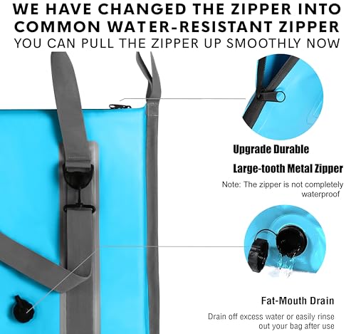 MORXPLOR Insulated Fish Cooler Bag for Fishing 41x17 47x17In 50x20In 60x24 72x30 80X40 Inches,Large Insulated Fish Kill Bag,Fishing Catch Bag Cooler with Water-resistant Zipper - color: 50inch aqua