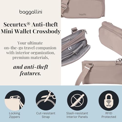 Baggallini Classic Anti-Theft Mini Wallet Crossbody - color: Moonrock