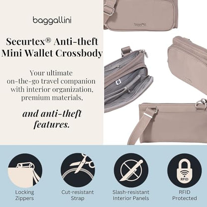 Baggallini Classic Anti-Theft Mini Wallet Crossbody - color: Moonrock