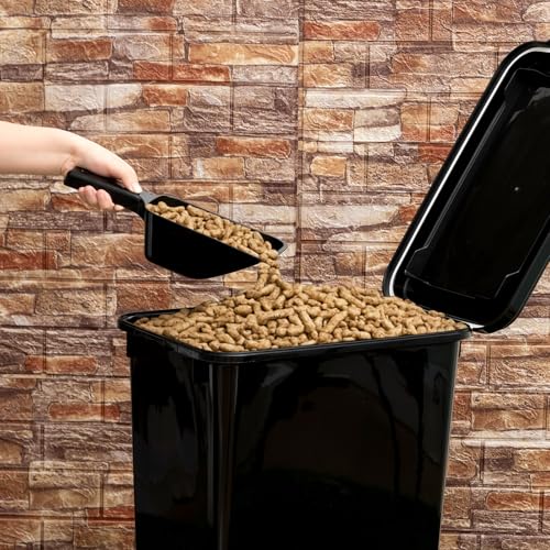 Maxdot 2 Sets 33lb Dry Pellet Storage Bin Pack with Scoops and Labels Grill Accessories Wood Pellet Storage Containers with Flavor Stickers Airtight for Grill Pellets - size: 30 L