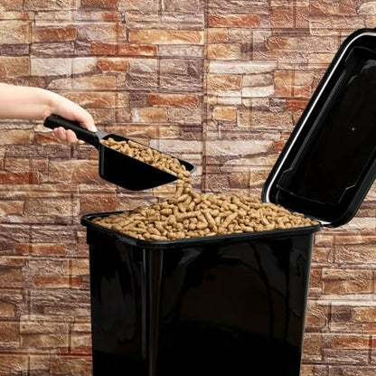 Maxdot 3 Sets 22lb Dry Pellet Storage Bin Kit with wheels, Scoops and Labels Grill Accessories Wood Pellet Storage Containers with Flavor Stickers Airtight for Grill Pellets