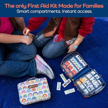 KeepGoing Large Home First Aid Kit for Kids – 270 Pc. for Car, Home, Dorm, & Boat with Latex-Free Bandages – 10 x 7 x 3.5 in. Travel First Aid Kit (Hunter Green) - style: Hunter Green